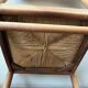 4 charlotte perriand style wood and straw chairs