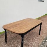 Louis Philippe style oval patinated bistro farm table - 1m90