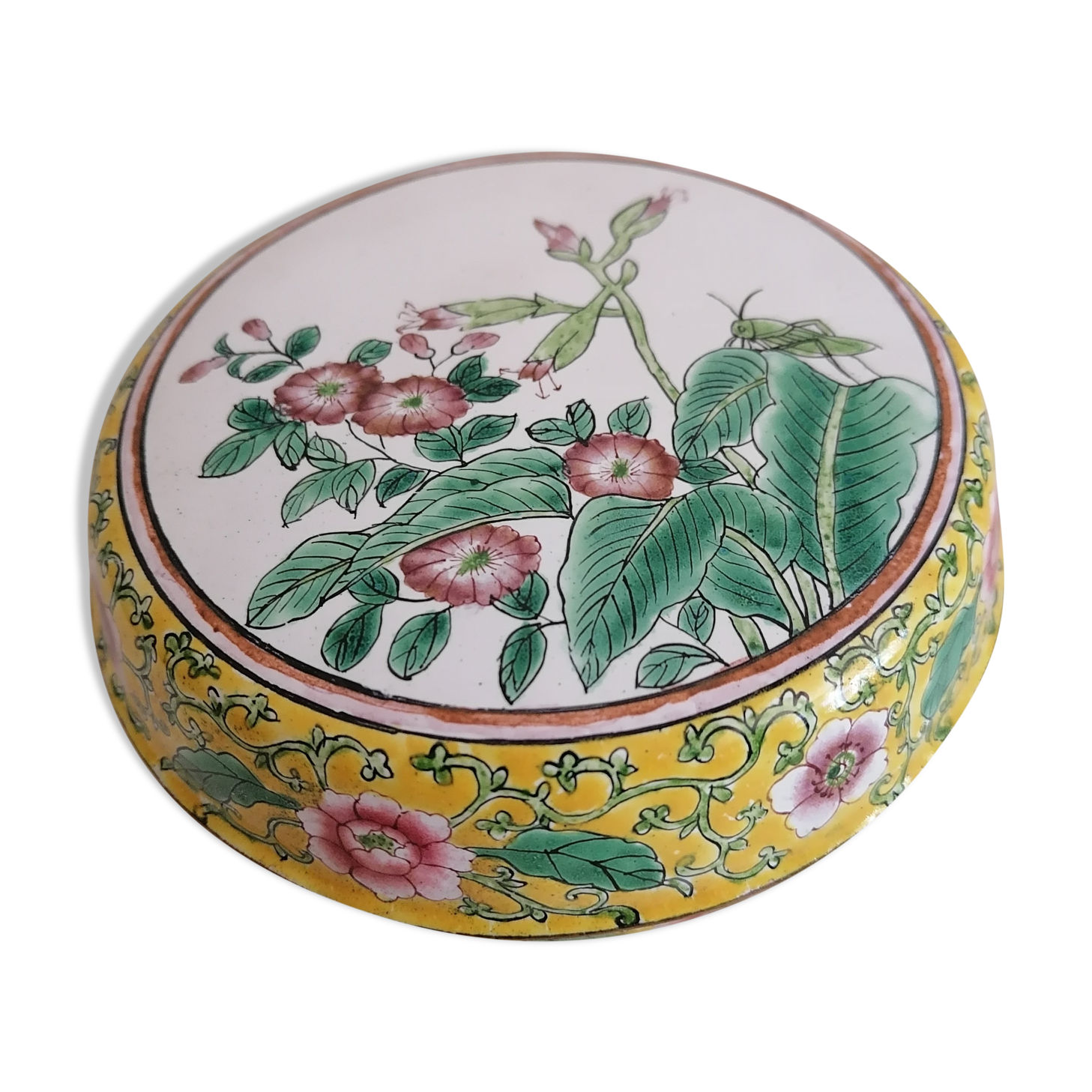Old Chinese enamelled copper box.