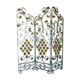 Screen, Art Deco wrought iron with floral decorations circa 30's