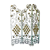 Screen, Art Deco wrought iron with floral decorations circa 30's