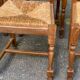 6 solid wood and straw chairs with high farmhouse-style backs
