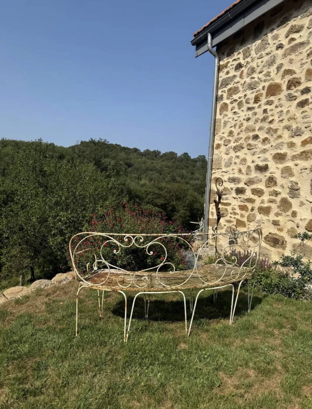 Antique rounded garden bench