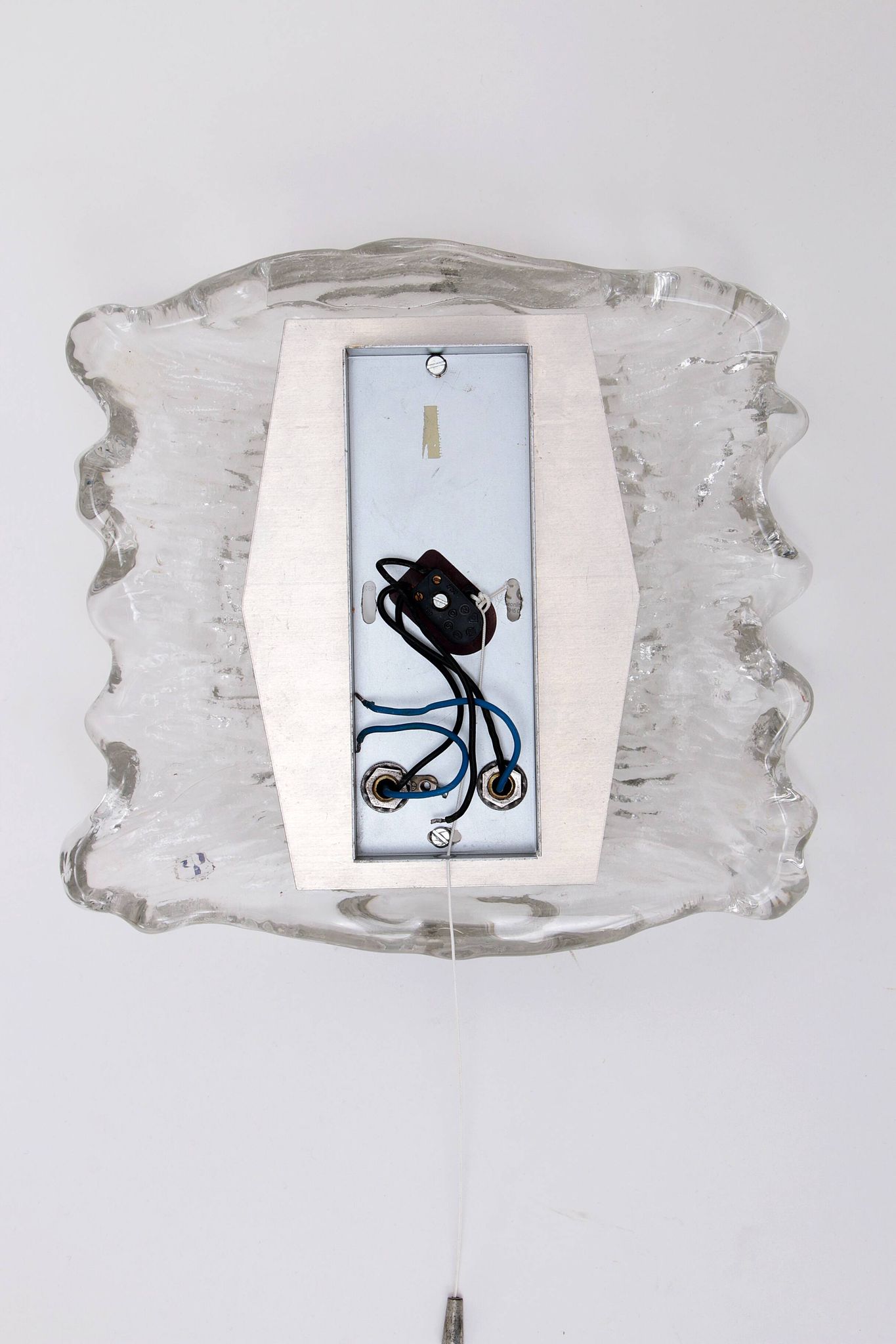 Large wall lamp Peil & Putzler ice glass, 1960 Germany