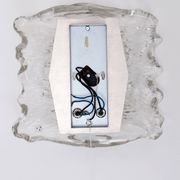 Large wall lamp Peil & Putzler ice glass, 1960 Germany