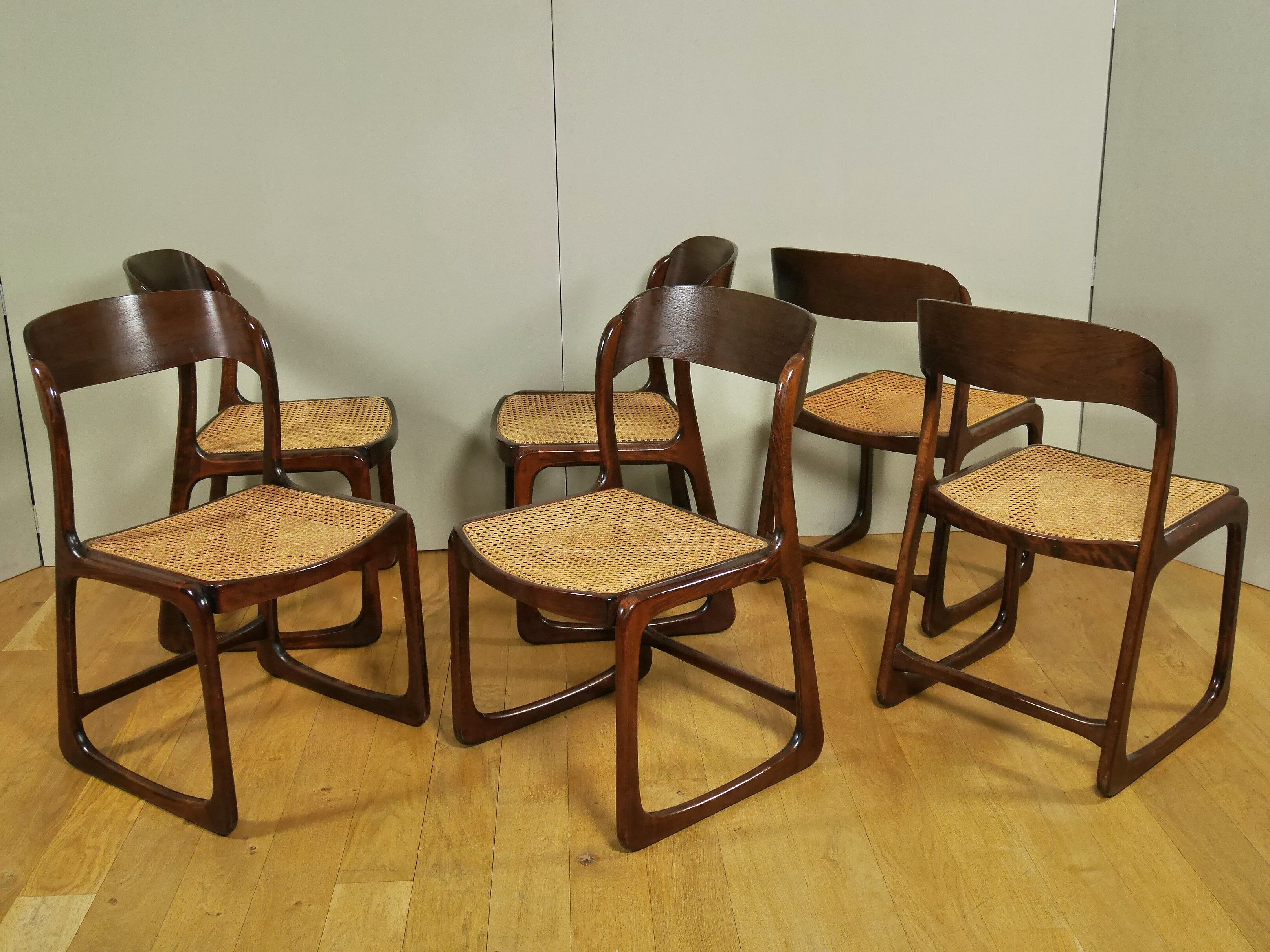 6 chairs canned Baumann 1960