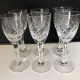 Set of 6 Saint Louis cut crystal port glasses