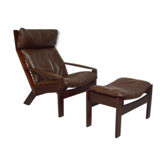Fauteuil et ottoman Westnofa, Norvège 1960