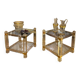 Pair of side tables from the 20th century in plexiglass and glass.