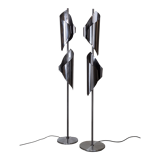 Pair of Space Age Stainless Steel Street Lights - 70s