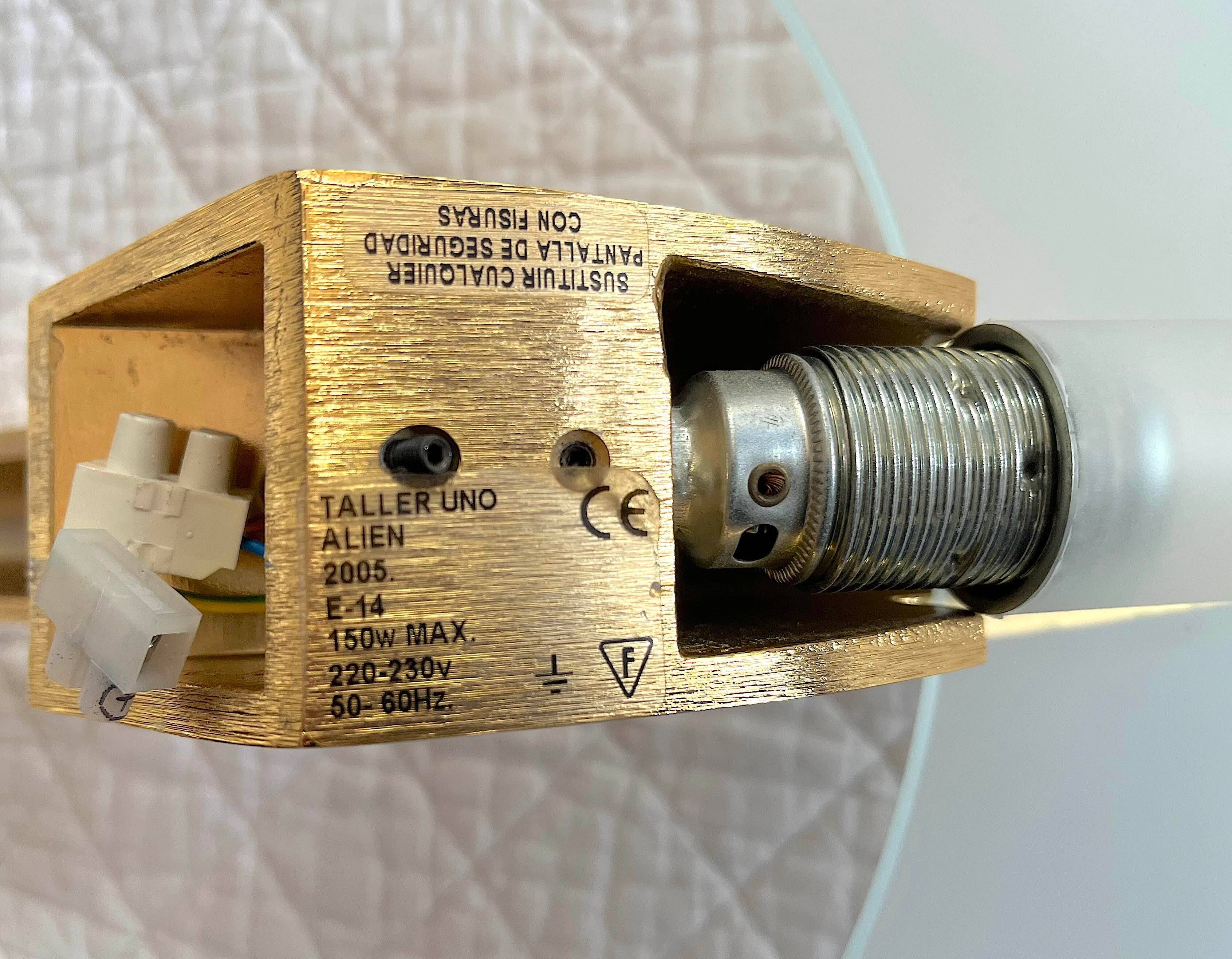 Metalarte - TallerUno by Joan Auger, Large pair of metal and glass wall lights Spain