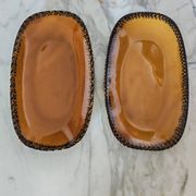 Duo of oval Gien earthenware dishes