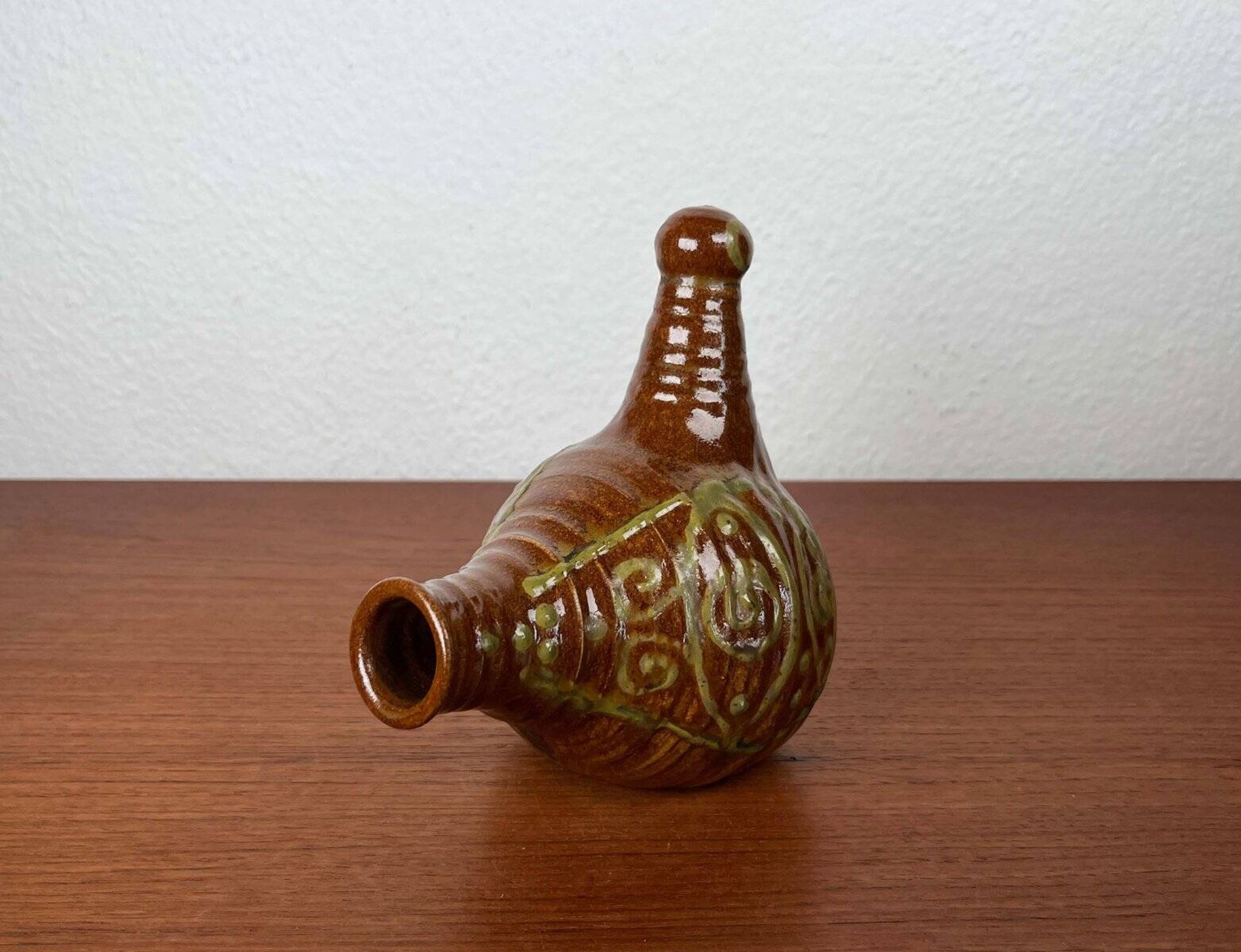 Bird-shaped pottery bottle from a modern Danish workshop, mid-century, 1960s.