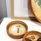 Wicker tray and butterflies