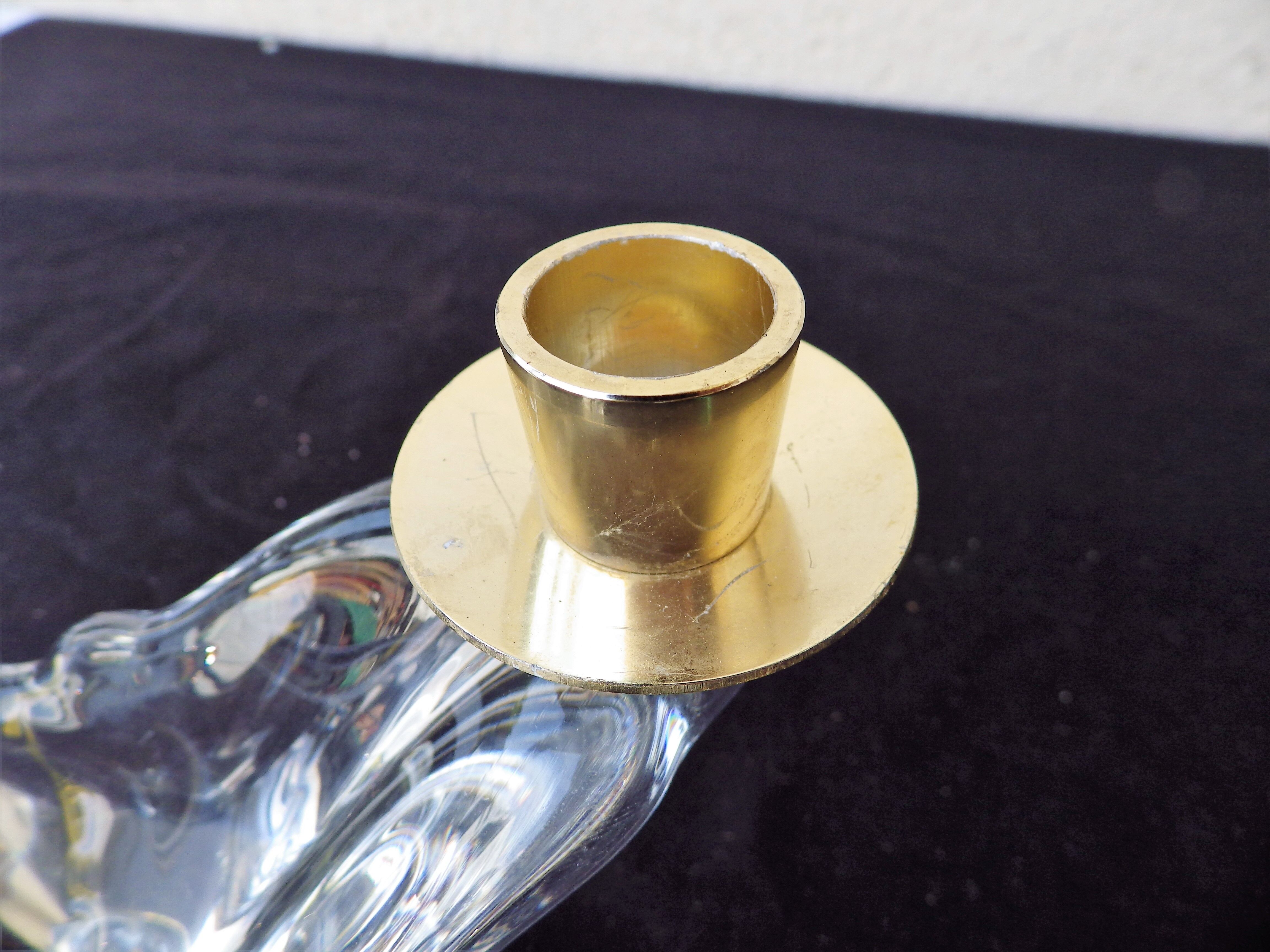Vintage signed Schneider glass candleholder