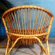 Fauteuil coque rotin 1960