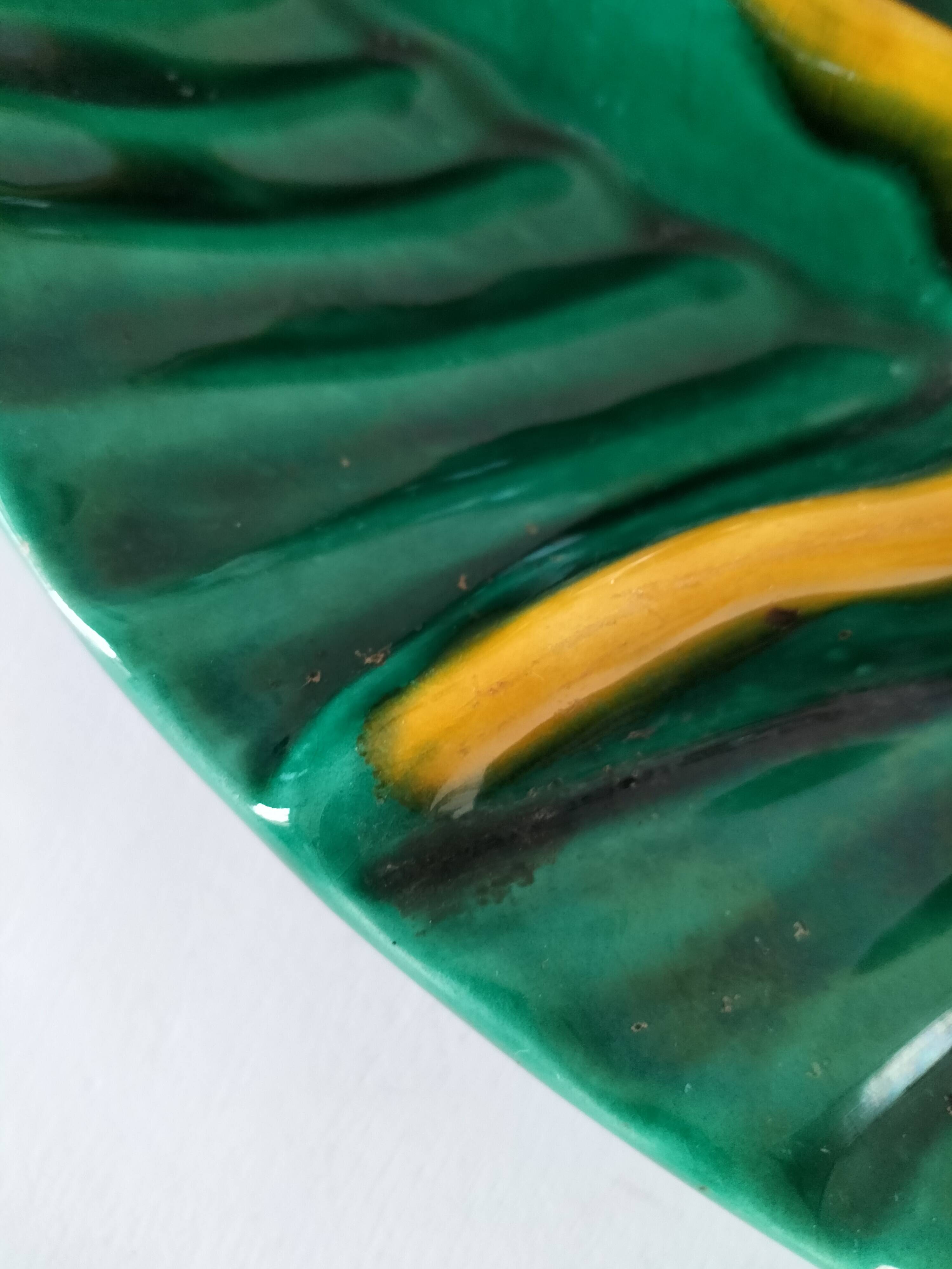 Vallauris ceramic tropical leaf tray, 1950s/1960s