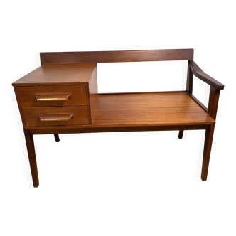 Mid-Century Retro Vintage Teak Telephone Seat by Chippy Heath 1960 British