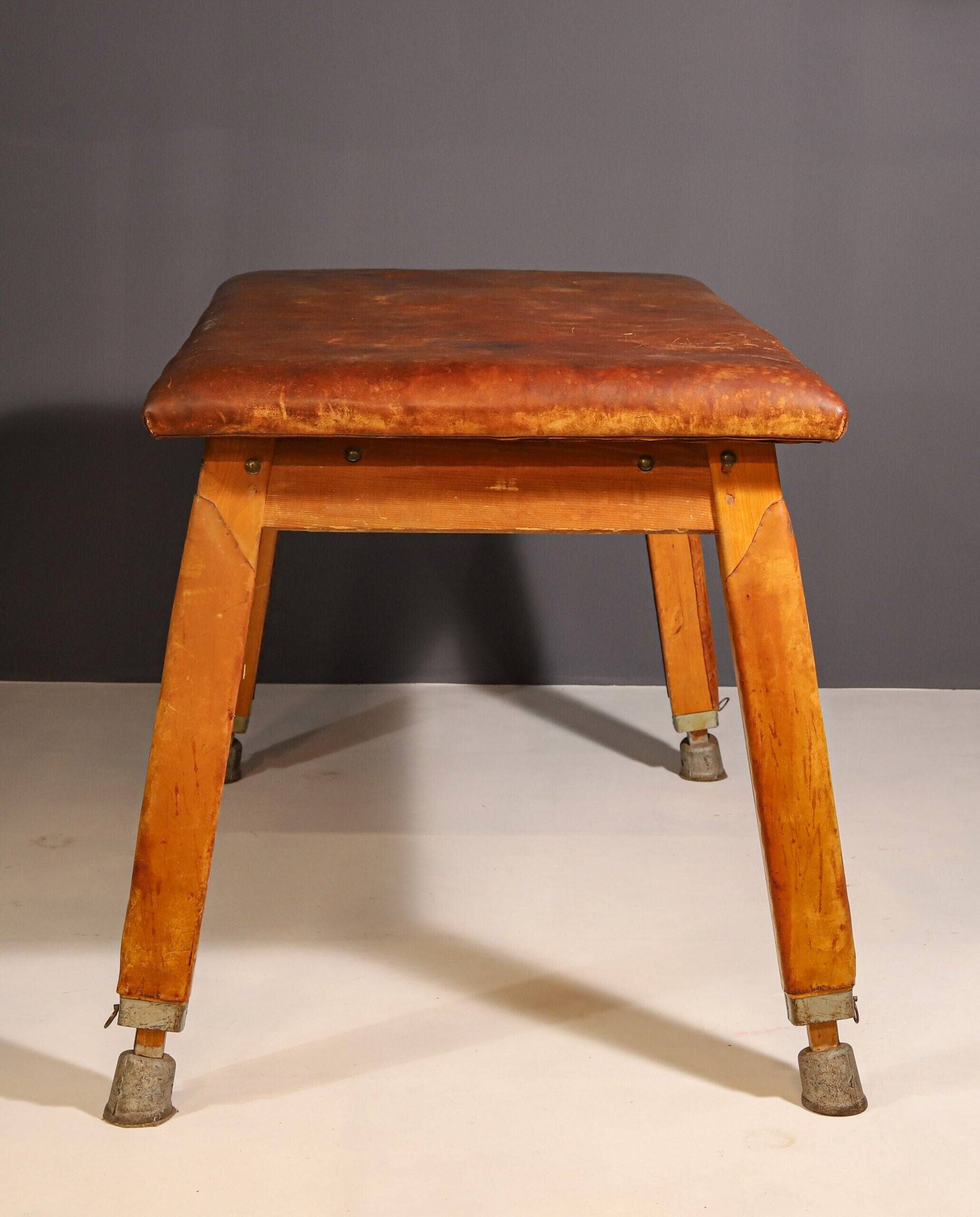Gym bench vintage wood 1950s Czechoslovakia