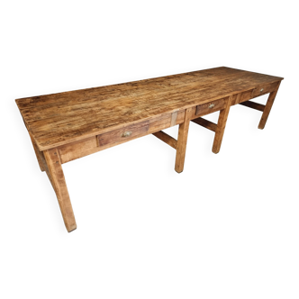 Antique table XXL work table pine dining table 100 x 316 cm