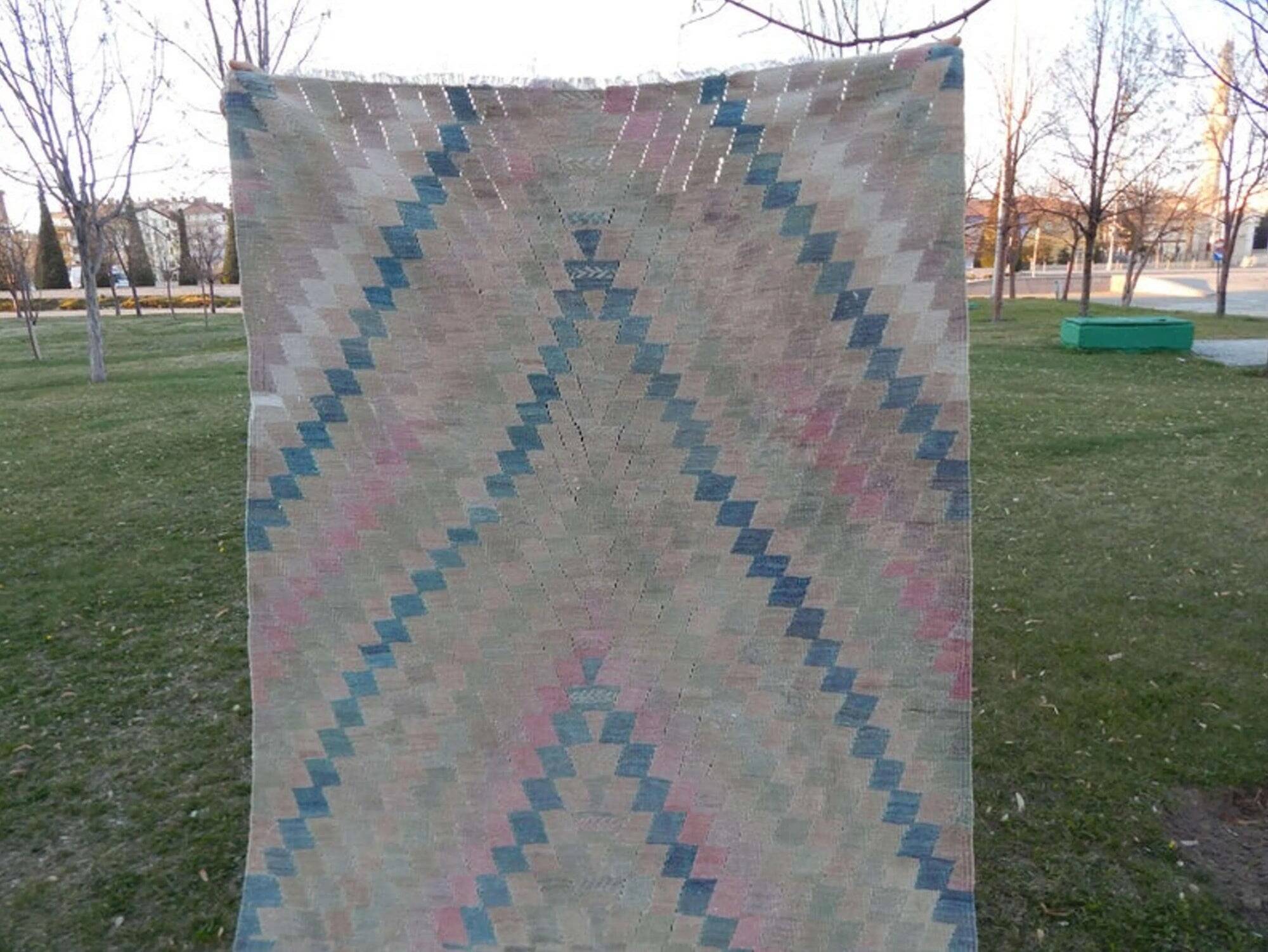 Vintage Turkish hallway rug 125x300 cm