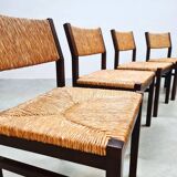 Vintage Dutch design Wengé dining chairs