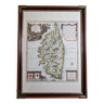 Map of Corsica in 1749, vintage reproduction after Matthäus Seutter, framed under glass, 75 cm