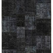 Handmade anatolian vintage 172 cm x 244 cm black patchwork carpet