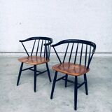 Set of Mid-Century Modern Fanett Armchairs, Denmark, 1950s