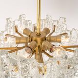 Large frosted glass chandelier from Murano by Kalmar, Austria, 1960s.
