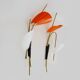 Pair of Mid-Century orange and white Arum wall sconces, Italy, 1950s