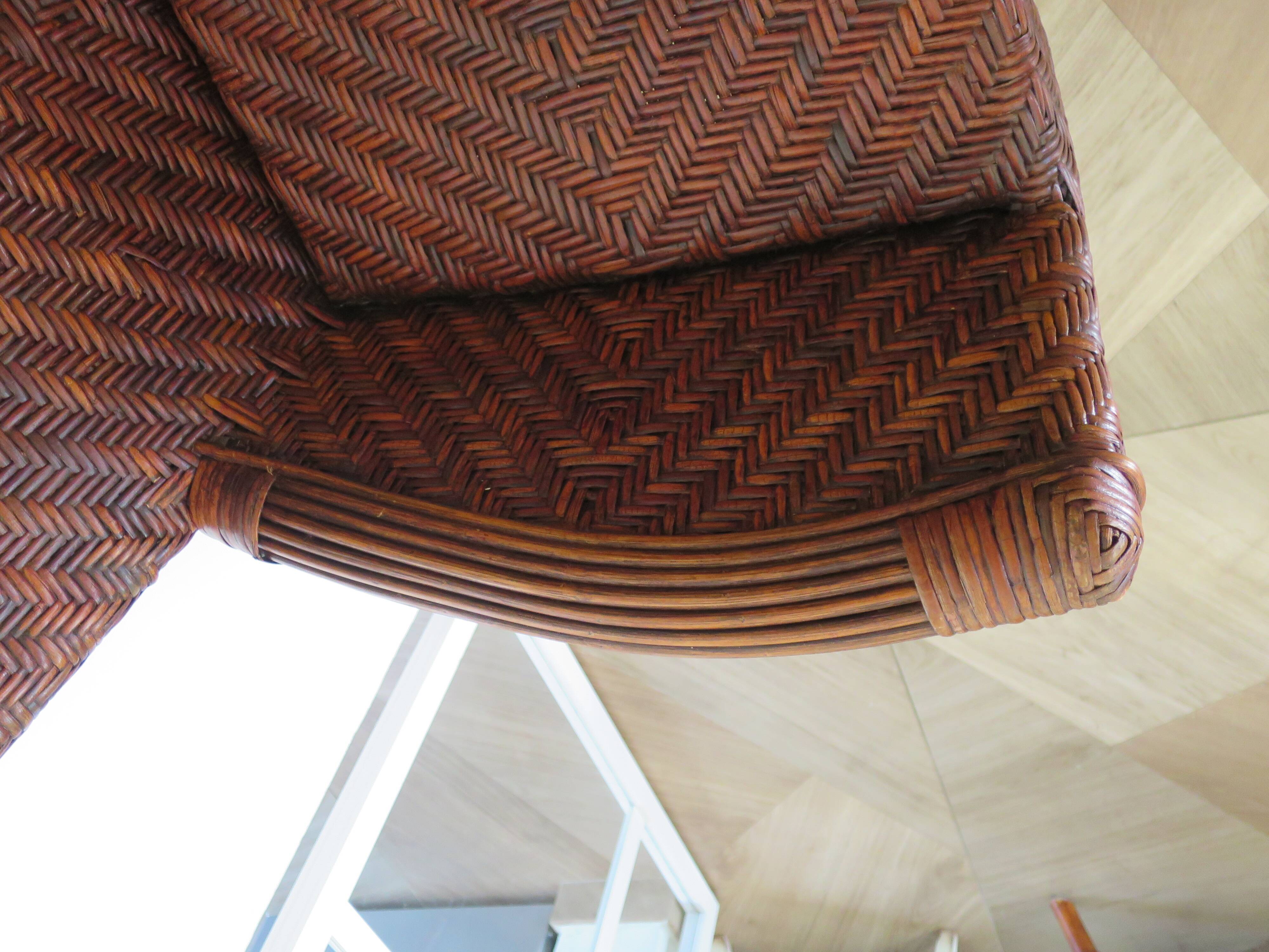 Woven rattan armchair, 1980s