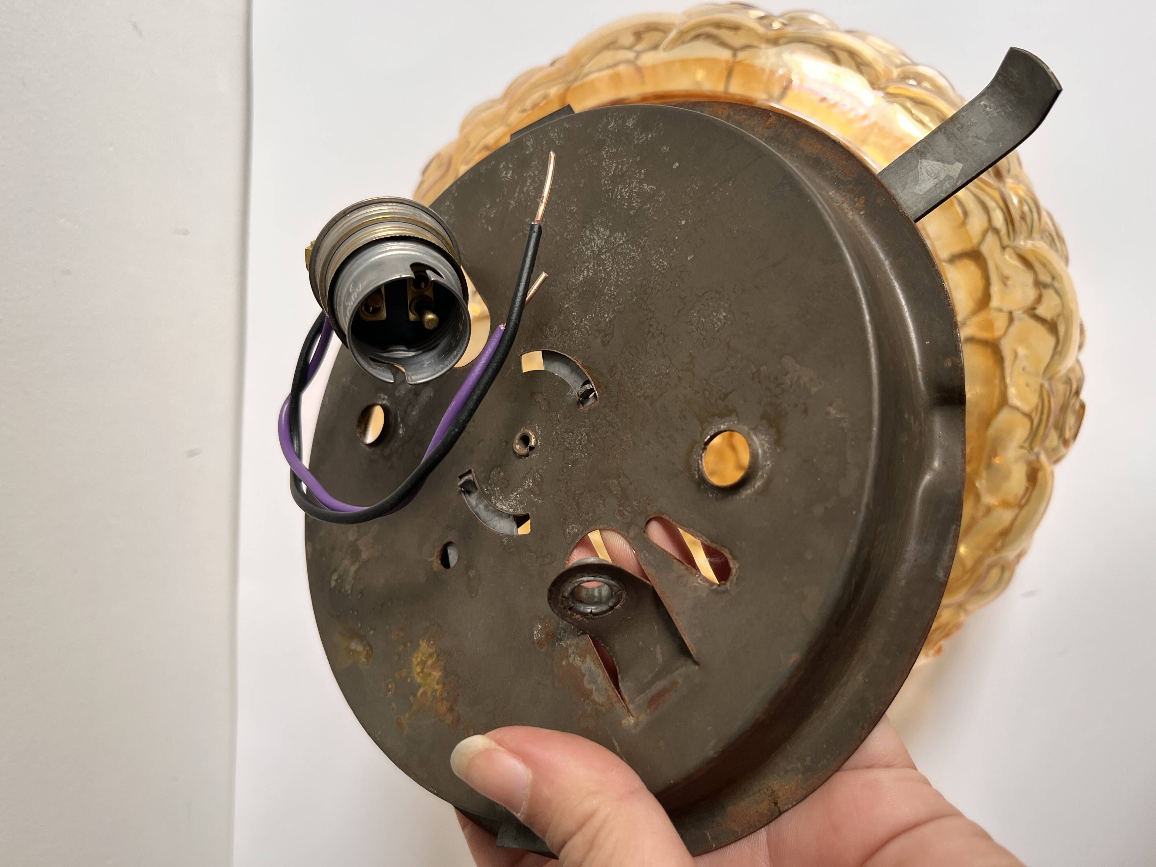 Helena Tynell golden glass wall light ceiling fixture 1970