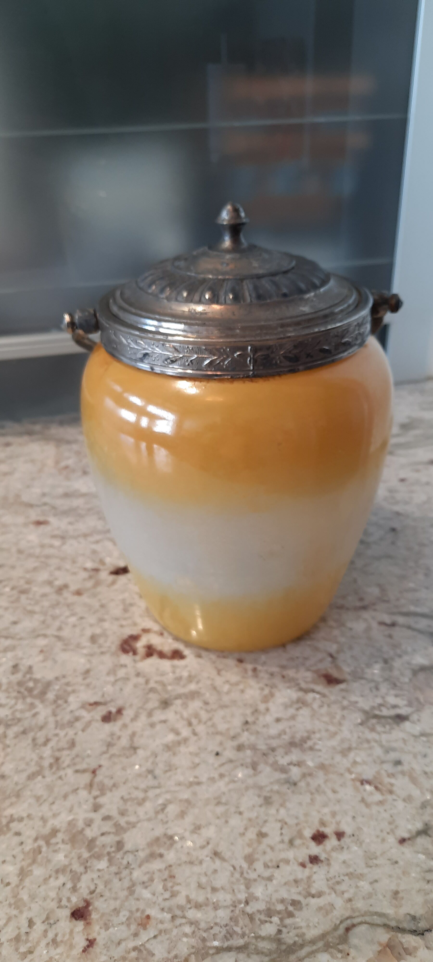 Art nouveau glass cookie jar