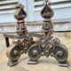 Paire de CHENETS Laiton Massif VINTAGE