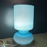 Ikea Lykta lamp in vintage blue glass