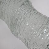 Scandinavian glass candlestick "ice glass" – Finnish design – 1960s