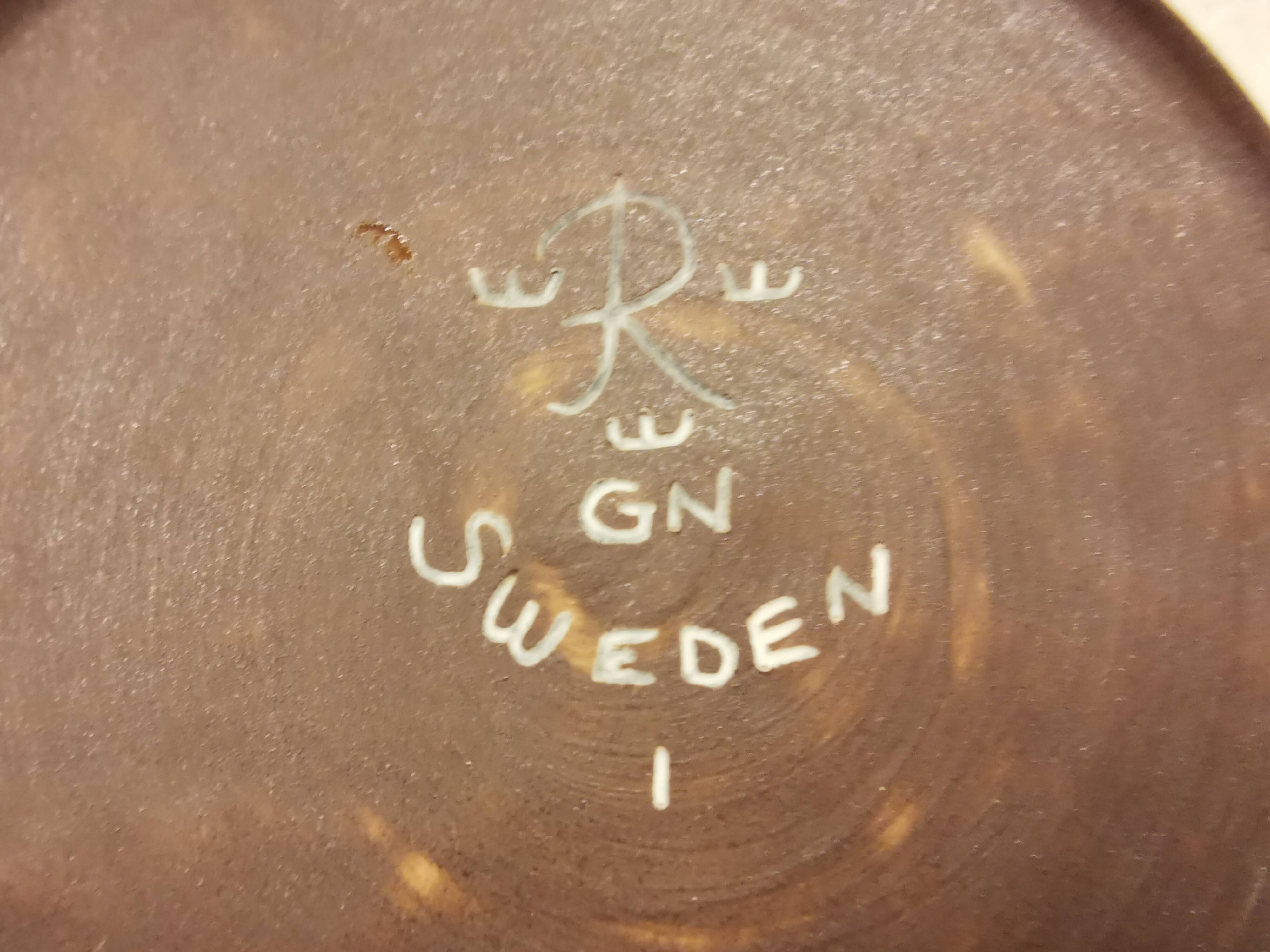 cendrier en glaçure de fourrure de lièvre de Rörstrand Suède, fabriqué par Gunnar Nylund