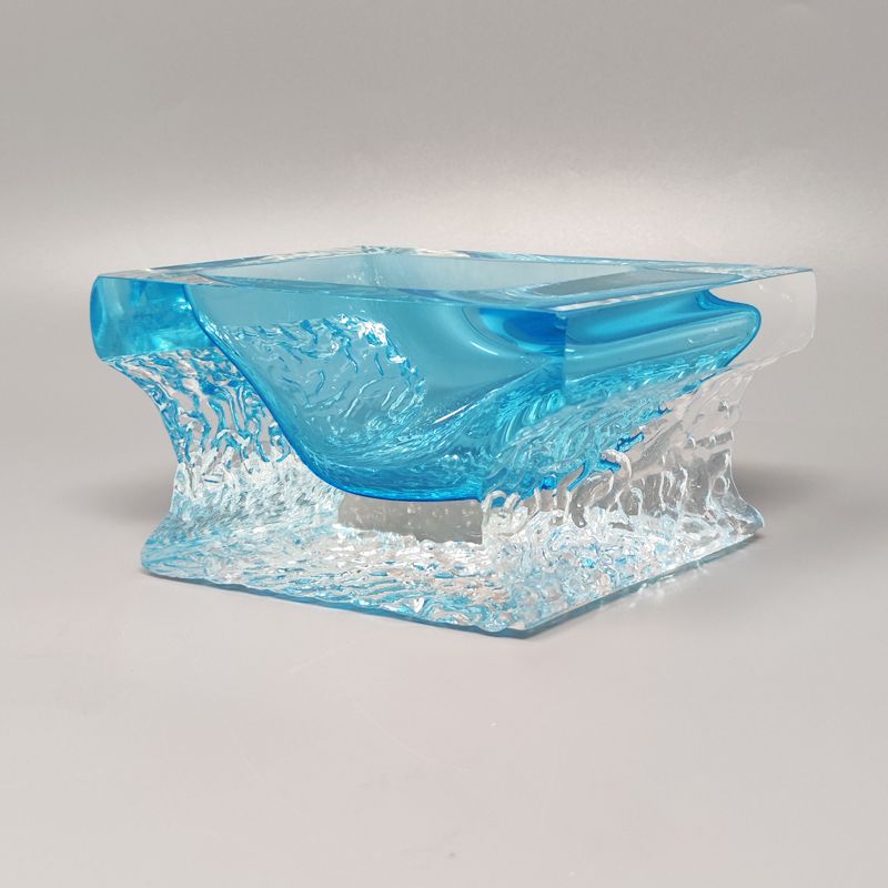 1960s astonishing blue ashtray or vide poche by Flavio Poli