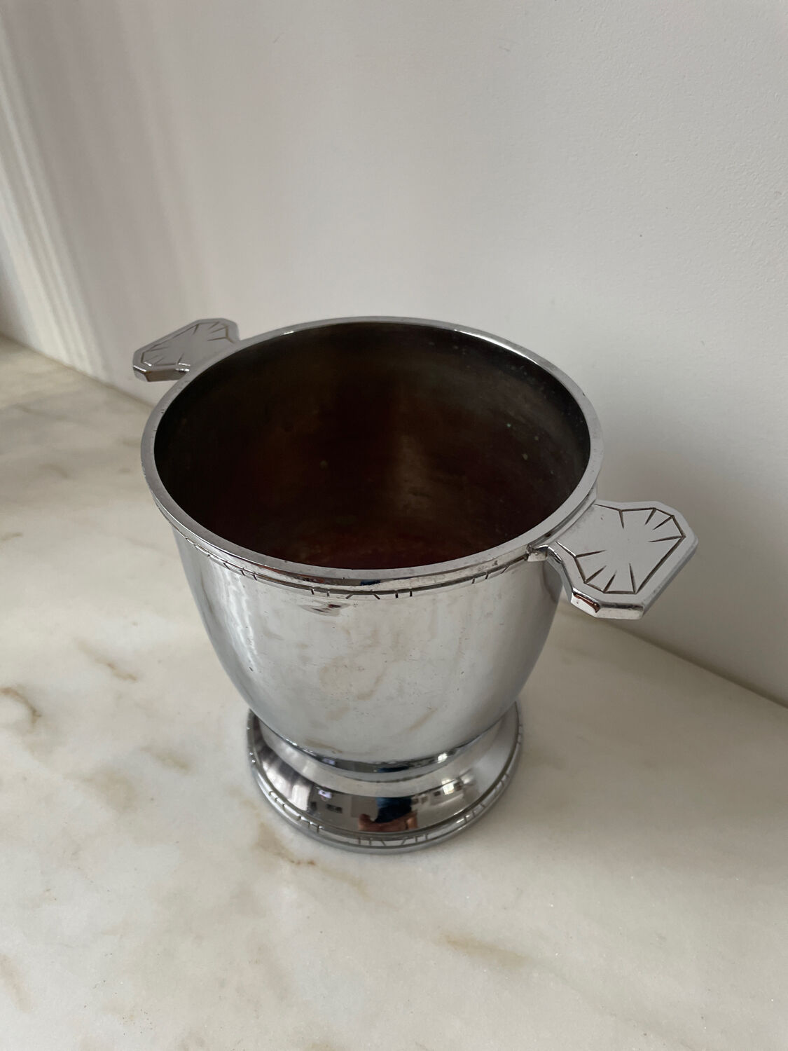 Art Deco silver metal ice bucket