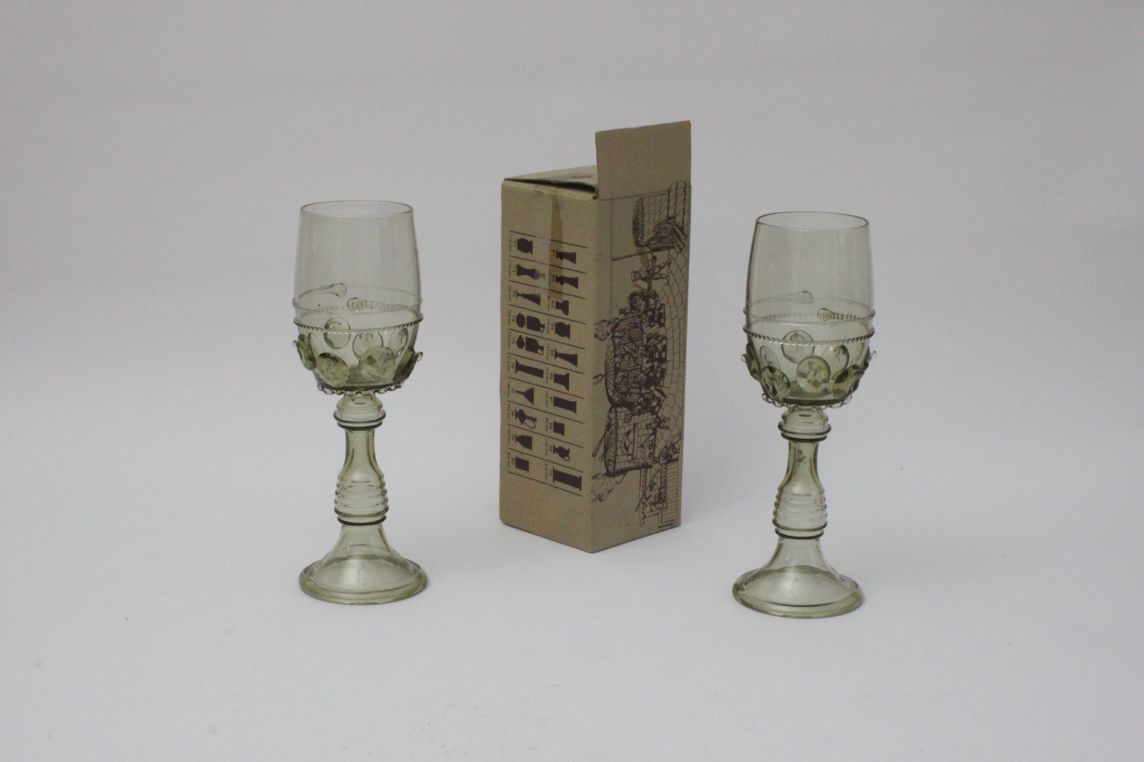 Roemer wine glasses by Josed & Eva Flek, Novy Bor Czechoslovakia.