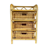 Meuble à tiroirs en rotin