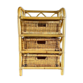 Rattan drawers chest