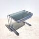 Vintage nesting coffee tables in chrome and smoked glass