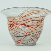 loetz klostermühle art deco glass VASE or bowl 1930s orange red purple white