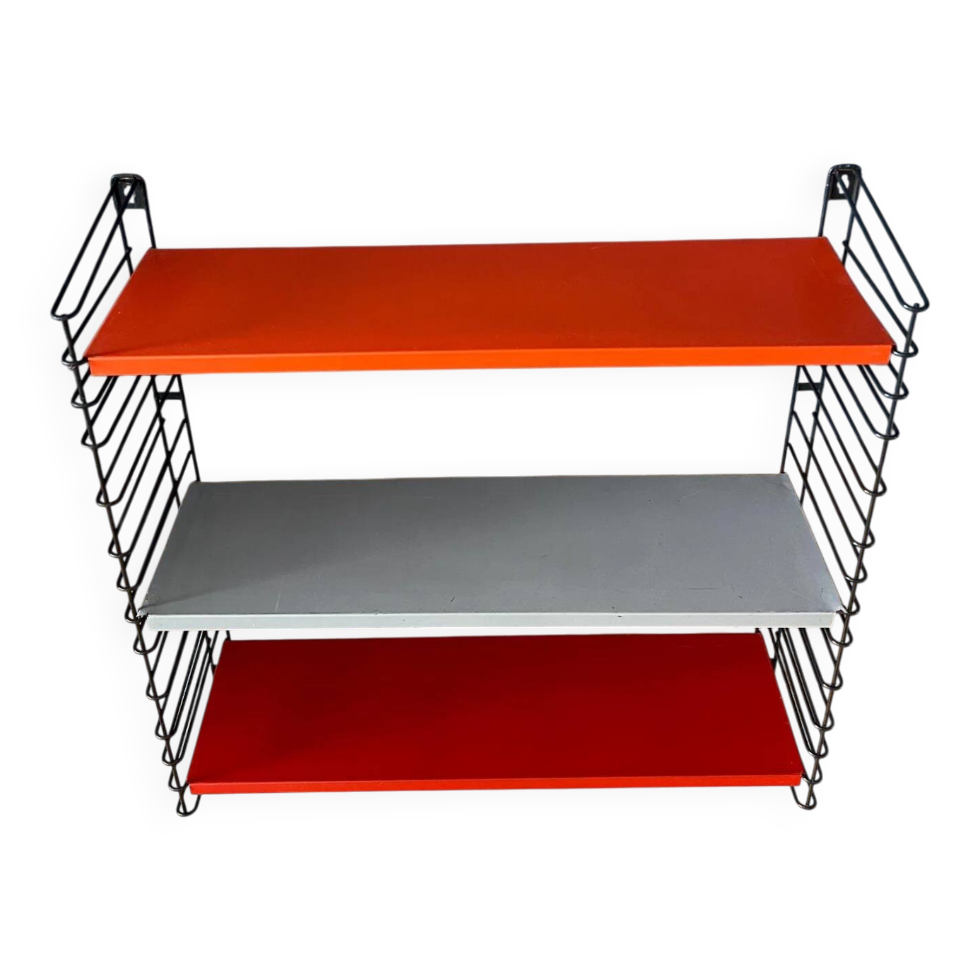 Orange, red and gray Tomado vintage modular wall system - shelves - unit