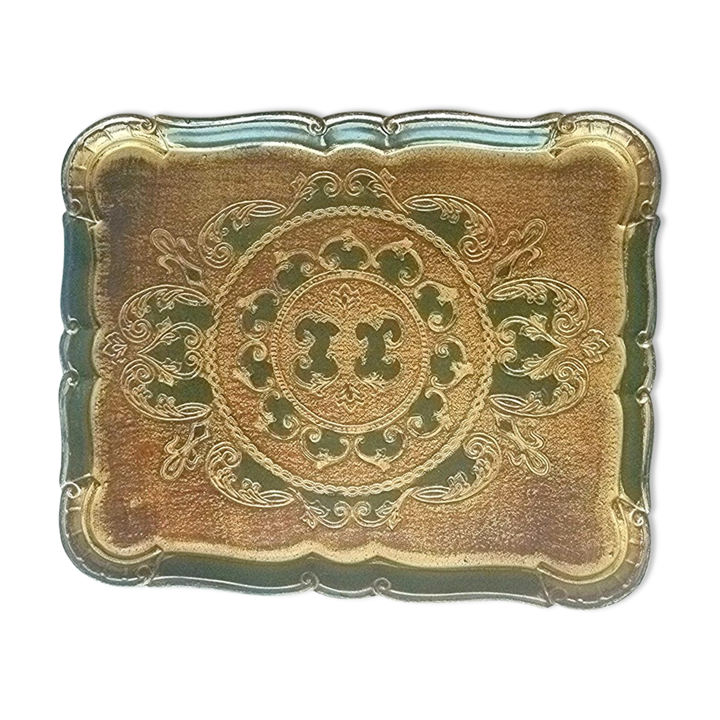 Florentine service tray in painted wood