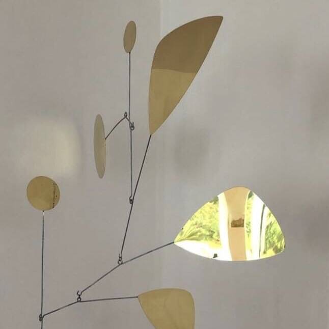 Brass and iron mobile sculpture