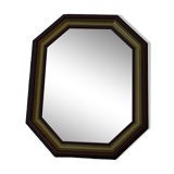 Octagonal mirror in solid cherry wood in 3 colors which can be placed in the desired direction