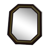 Octagonal mirror in solid cherry wood in 3 colors which can be placed in the desired direction